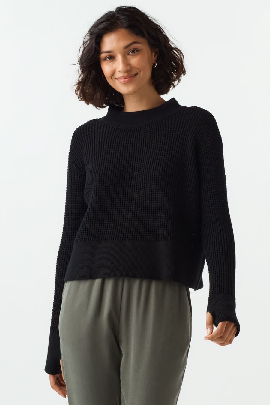 The Convertible Waffle Mockneck Sweater