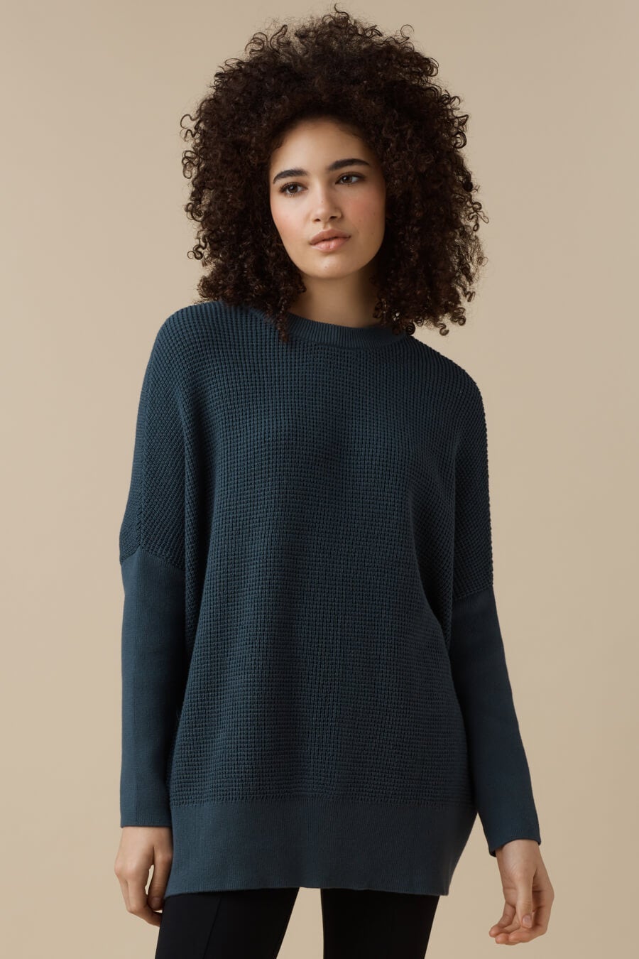 The Waffle V-Neck Oversized Sweater